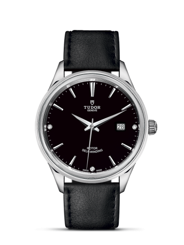 Tudor Style 41 Stainless Steel / Black-Diamond / Strap 12700-0008