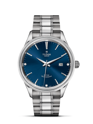 Tudor Style 41 Stainless Steel / Blue-Diamond / Bracelet 12700-0013