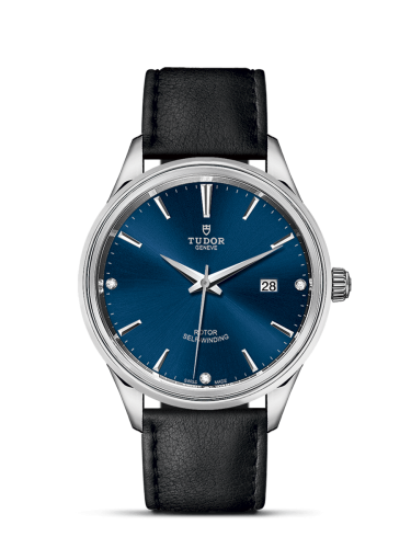 Tudor Style 41 Stainless Steel / Blue-Diamond / Strap 12700-0014