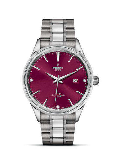 Tudor Style 41 Stainless Steel / Burgundy-Diamond / Bracelet 12700-0015