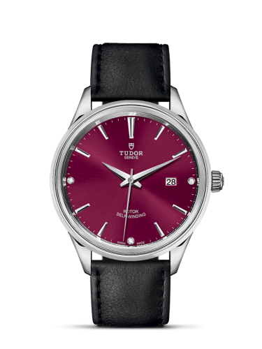Tudor Style 41 Stainless Steel / Burgundy-Diamond / Strap 12700-0016