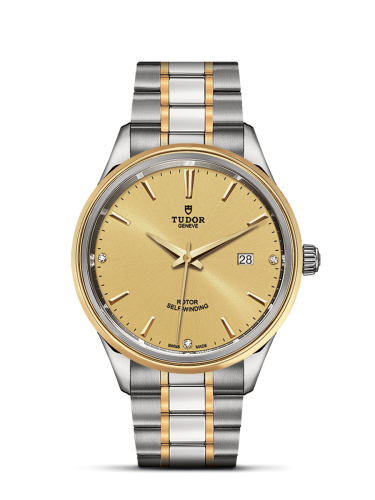 Tudor Style 41 Stainless Steel / Yellow Gold / Champagne-Diamond / Bracelet 12703-0004