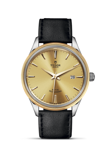 Tudor Style 41 Stainless Steel / Yellow Gold / Champagne / Strap 12703-0007