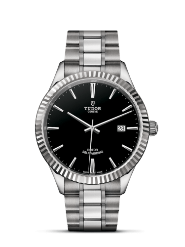 Tudor Style 41 Stainless Steel / Fluted / Black / Bracelet 12710-0003