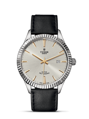 Tudor Style 41 Stainless Steel / Fluted / Silver / Strap 12710-0023