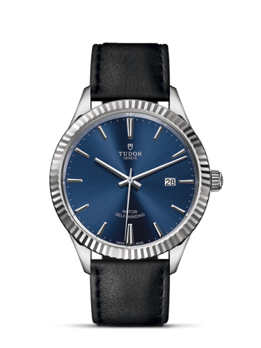 Tudor Style 41 Stainless Steel / Fluted / Blue / Strap 12710-0027
