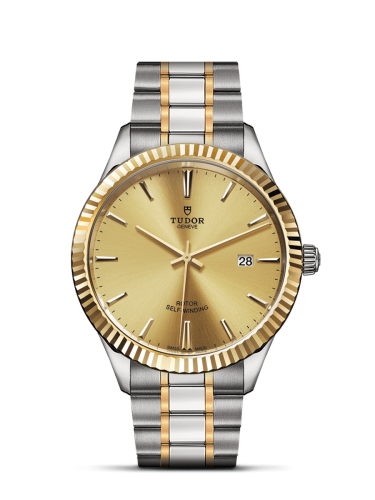 Tudor Style 41 Stainless Steel / Yellow Gold / Fluted / Champagne / Bracelet 12713-0001