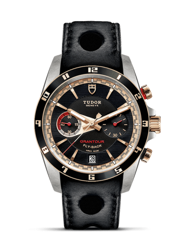 Tudor Grantour Flyback Stainless Steel / Pink Gold / Black / Strap 20551N-0003