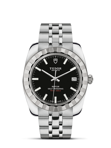 Tudor Classic 38 Stainless Steel / Fluted / Black / Bracelet 21010-0002