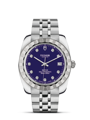 Tudor Classic 38 Stainless Steel / Fluted / Blue-Diamond / Bracelet 21010-0011