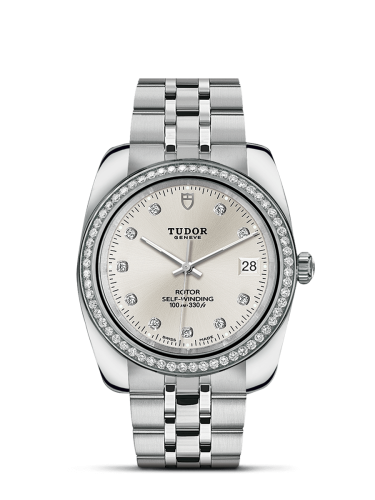 Tudor Classic 38 Stainless Steel / Diamond / Silver-Diamond / Bracelet 21020-0005