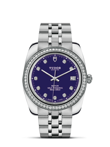 Tudor Classic 38 Stainless Steel / Diamond / Blue-Diamond / Bracelet 21020-0006