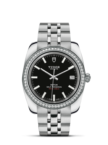 Tudor Classic 38 Stainless Steel / Diamond / Black / Bracelet 21020-0007