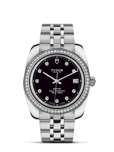 Tudor Classic 38 Stainless Steel / Diamond / Black-Diamond / Bracelet 21020-0008