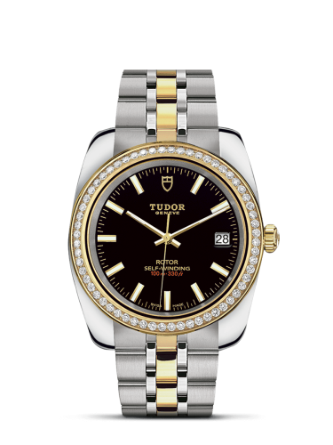 Tudor Classic 38 Stainless Steel / Yellow Gold / Diamond / Black / Bracelet 21023-0001