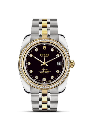Tudor Classic 38 Stainless Steel / Yellow Gold / Diamond / Black-Diamond / Bracelet 21023-0008