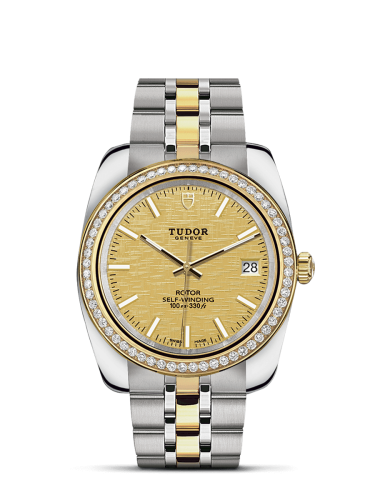 Tudor Classic 38 Stainless Steel / Yellow Gold / Diamond / Champagne / Bracelet 21023-0009