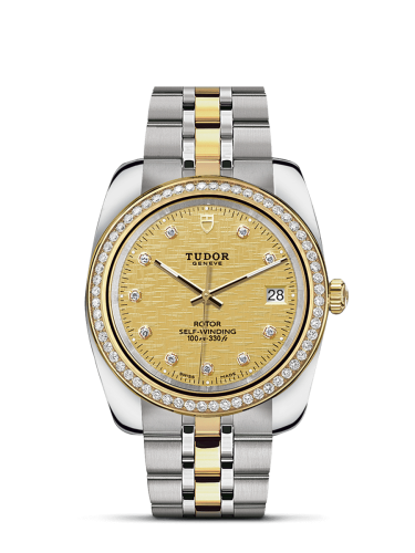 Tudor Classic 38 Stainless Steel / Yellow Gold / Diamond / Champagne-Diamond / Bracelet 21023-0010