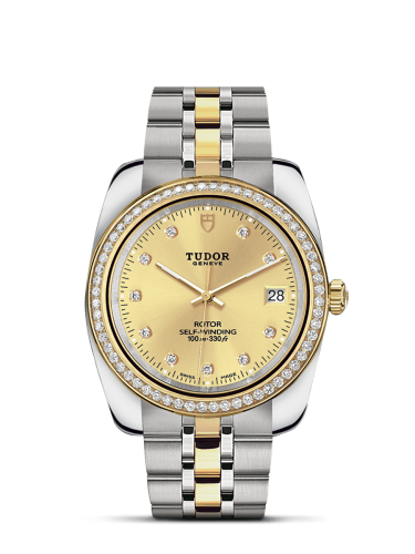 Tudor Classic 38 Stainless Steel / Yellow Gold / Diamond / Champagne-Diamond / Bracelet 21023-0012
