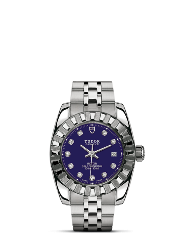 Tudor Classic 28 Stainless Steel / Fluted / Blue-Diamond / Bracelet 22010-0008