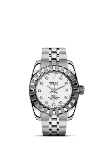 Tudor Classic 28 Stainless Steel / Fluted / White-Diamond / Bracelet 22010-0013