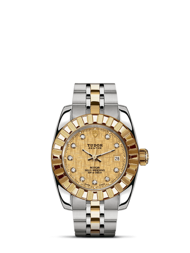 Tudor Classic 28 Stainless Steel / Yellow Gold / Fluted / Champagne-Diamond / Bracelet 22013-0010