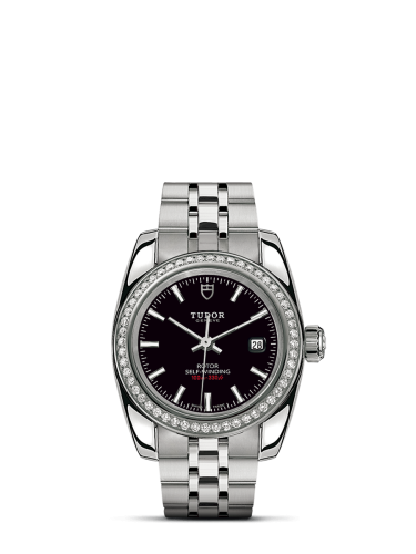 Tudor Classic 28 Stainless Steel / Diamond / Black / Bracelet 22020-0006