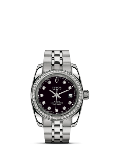 Tudor Classic 28 Stainless Steel / Diamond / Black-Diamond / Bracelet 22020-0007
