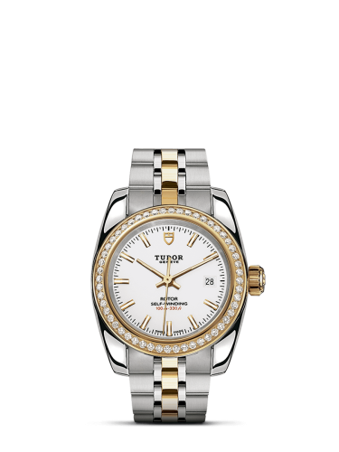 Tudor Classic 28 Stainless Steel / Yellow Gold / Diamond / White / Bracelet 22023-0001
