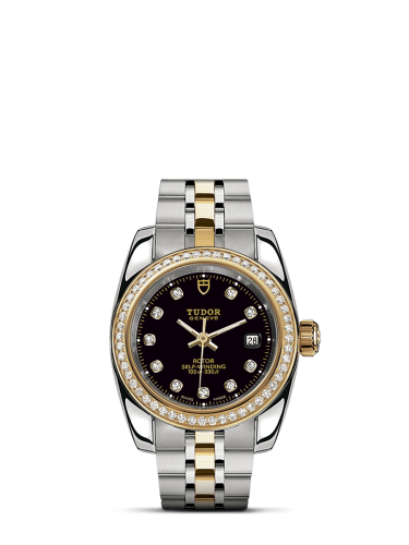 Tudor Classic 28 Stainless Steel / Yellow Gold / Diamond / Black-Diamond / Bracelet 22023-0008