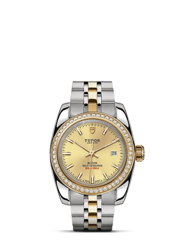 Tudor Classic 28 Stainless Steel / Yellow Gold / Diamond / Champagne / Bracelet 22023-0011