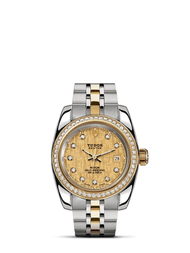 Tudor Classic 28 Stainless Steel / Yellow Gold / Diamond / Champagne-Diamond / Bracelet 22023-0012