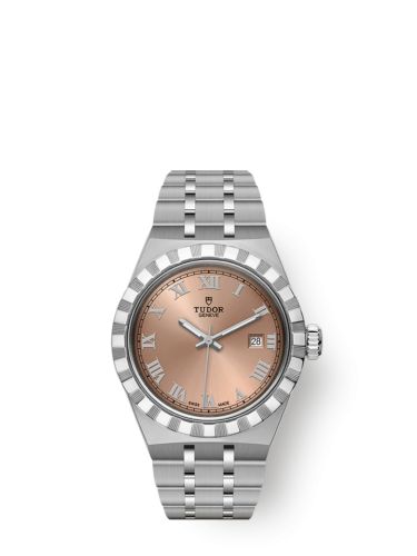 Tudor Royal Date 28 Stainless Steel / Salmon - Roman 28300-0008