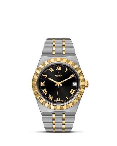 Tudor Royal Date 34 Stainless Steel / Yellow Gold / Black - Roman 28403-0003