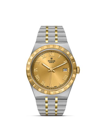 Tudor Royal Date 38 Stainless Steel / Yellow Gold / Champagne - Roman 28503-0003