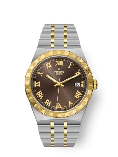 Tudor Royal Date 38 Stainless Steel / Yellow Gold / Chocolate - Roman 28503-0007