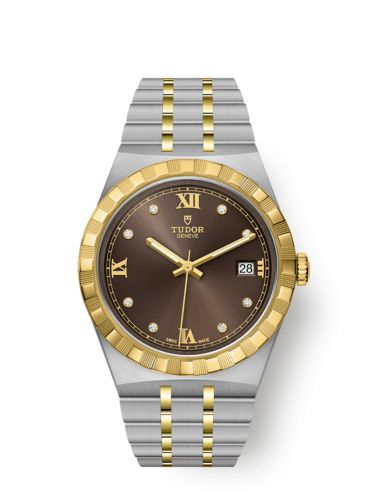 Tudor Royal Date 38 Stainless Steel / Yellow Gold / Chocolate - Diamond 28503-0008