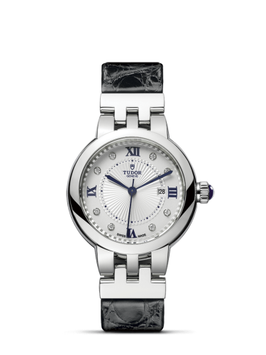 Tudor Clair de Rose 30 Stainless Steel / Silver-Diamond / Alligator 35500-0006