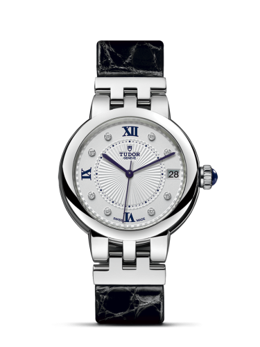Tudor Clair de Rose 34 Stainless Steel / Silver-Diamond / Alligator 35800-0006