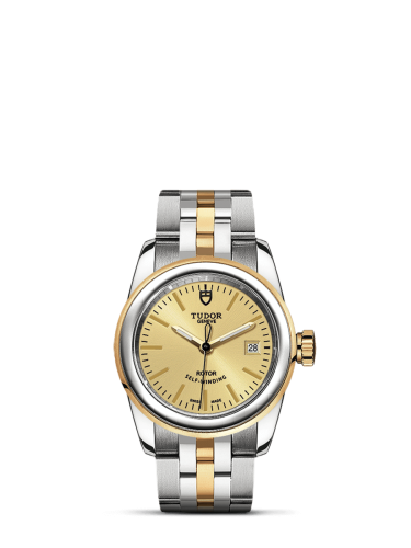 Tudor Glamour Date 26 Stainless Steel / Yellow Gold / Champagne / Bracelet 51003-0004
