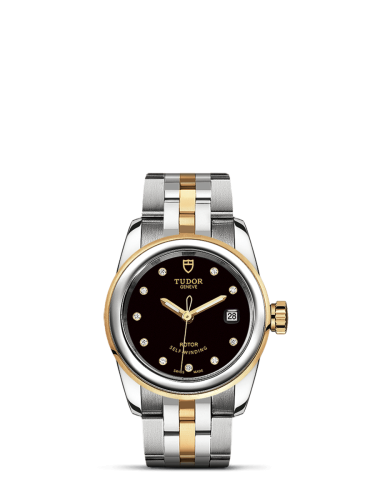 Tudor Glamour Date 26 Stainless Steel / Yellow Gold / Black-Diamond / Bracelet 51003-0007