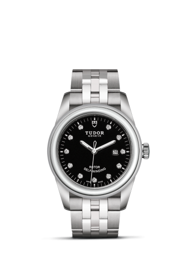 Tudor Glamour Date 31 Stainless Steel / Black-Diamond / Bracelet 53000-0001