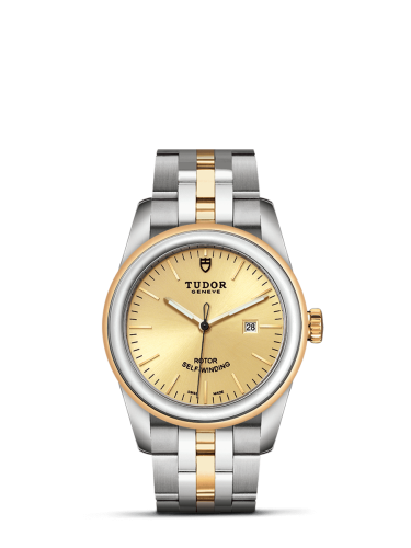 Tudor Glamour Date 31 Stainless Steel / Yellow Gold / Champagne / Bracelet 53003-0005