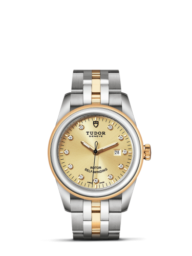 Tudor Glamour Date 31 Stainless Steel / Yellow Gold / Champagne-Diamond / Bracelet 53003-0006