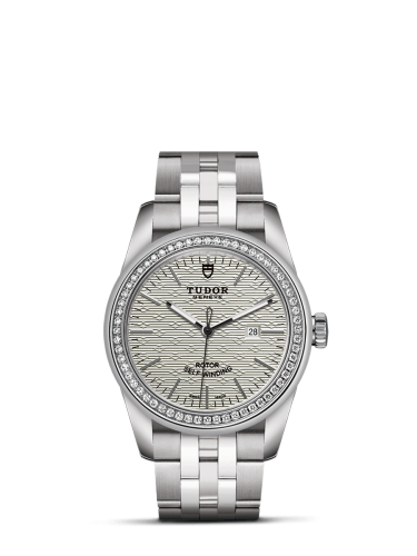 Tudor Glamour Date 31 Stainless Steel / Diamond / Jacquard Silver / Bracelet 53020-0001