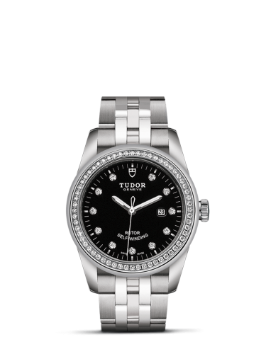 Tudor Glamour Date 31 Stainless Steel / Diamond / Black-Diamond / Bracelet 53020-0007