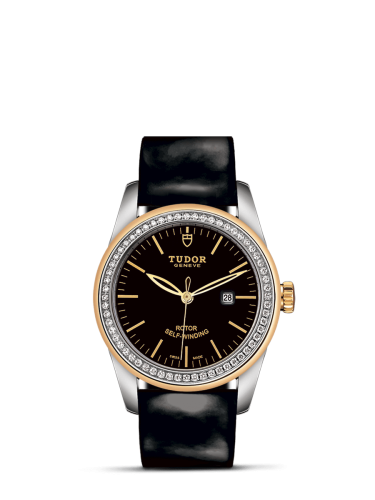 Tudor Glamour Date 31 Stainless Steel / Yellow Gold / Diamond / Black / Strap 53023-0040