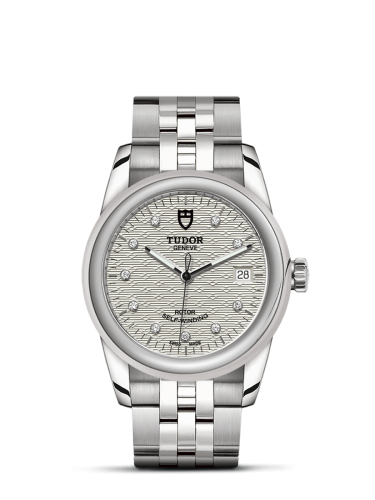 Tudor Glamour Date 36 Stainless Steel / Jacquard Silver-Diamond / Bracelet 55000-0004