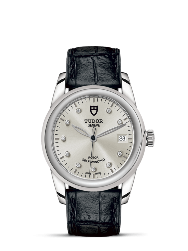 Tudor Glamour Date 36 Stainless Steel / Silver-Diamond / Strap 55000-0076