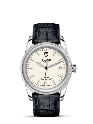 Tudor Glamour Date 36 Stainless Steel / Opaline / Strap 55000-0107